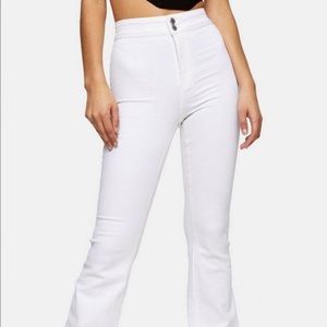 NWT! Topshop White Stretch Flare Jeans